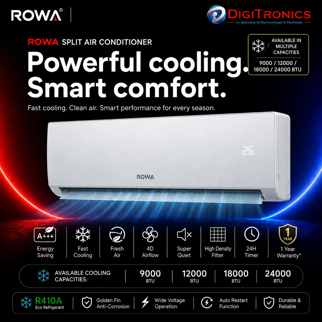 Climatiseur Rowa 18000 BTU Inverter Chaud/Froid R32 (RAC-18CHSD/ZG31I)