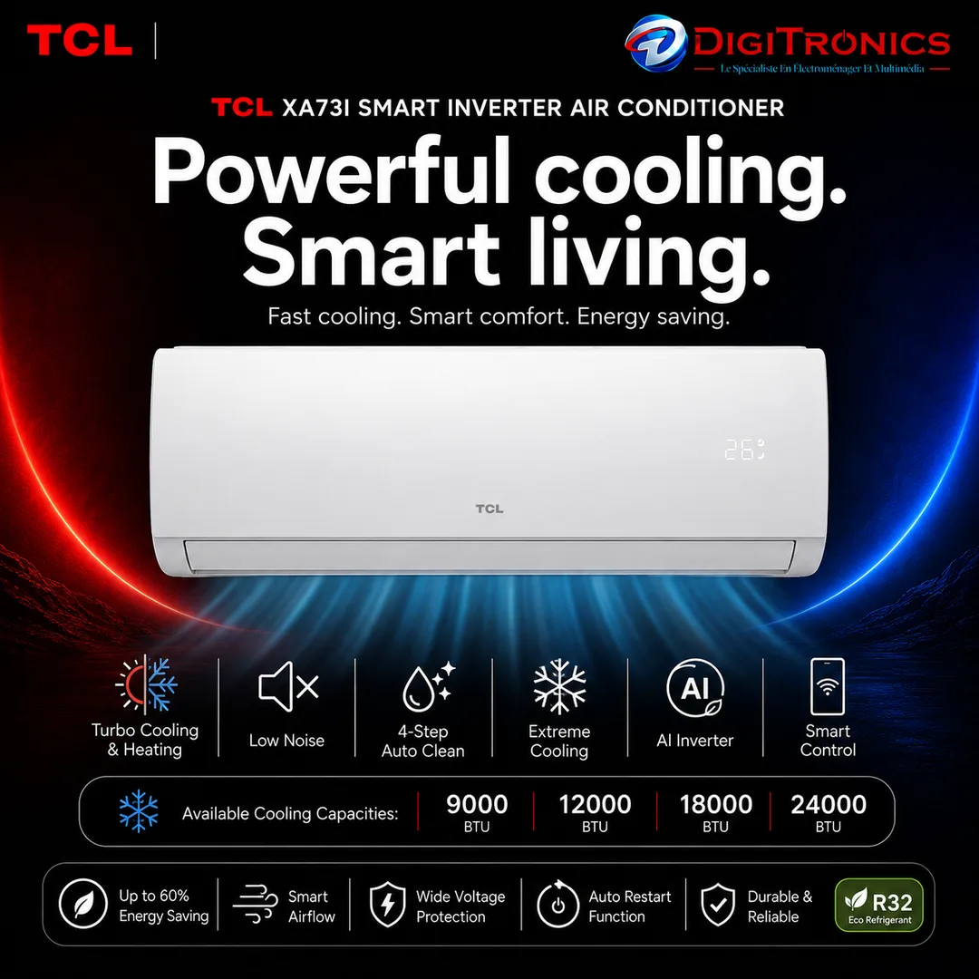 Climatiseur TCL XA73 Inverter 12000 BTU Chaud & Froid (TAC-12CHSA/XA73I)