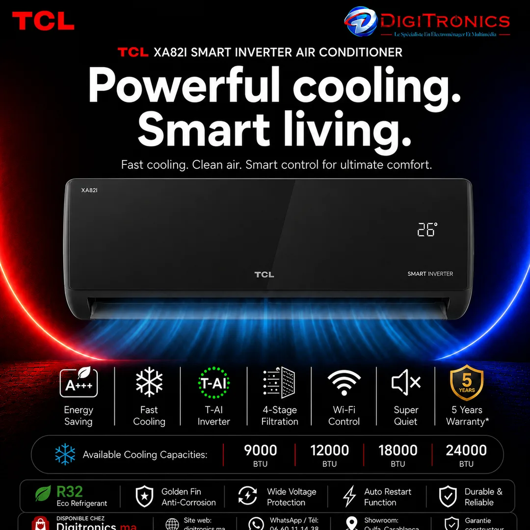 Climatiseur TCL XA82 Inverter 18000 BTU Chaud & Froid (TAC-18CHSA/XA82-I)