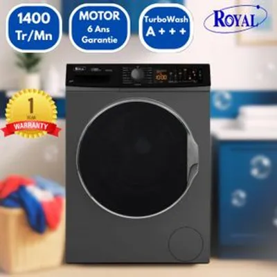 Royal Machine à laver Automatique 10 Kg WD10142S - A+++ - Silver